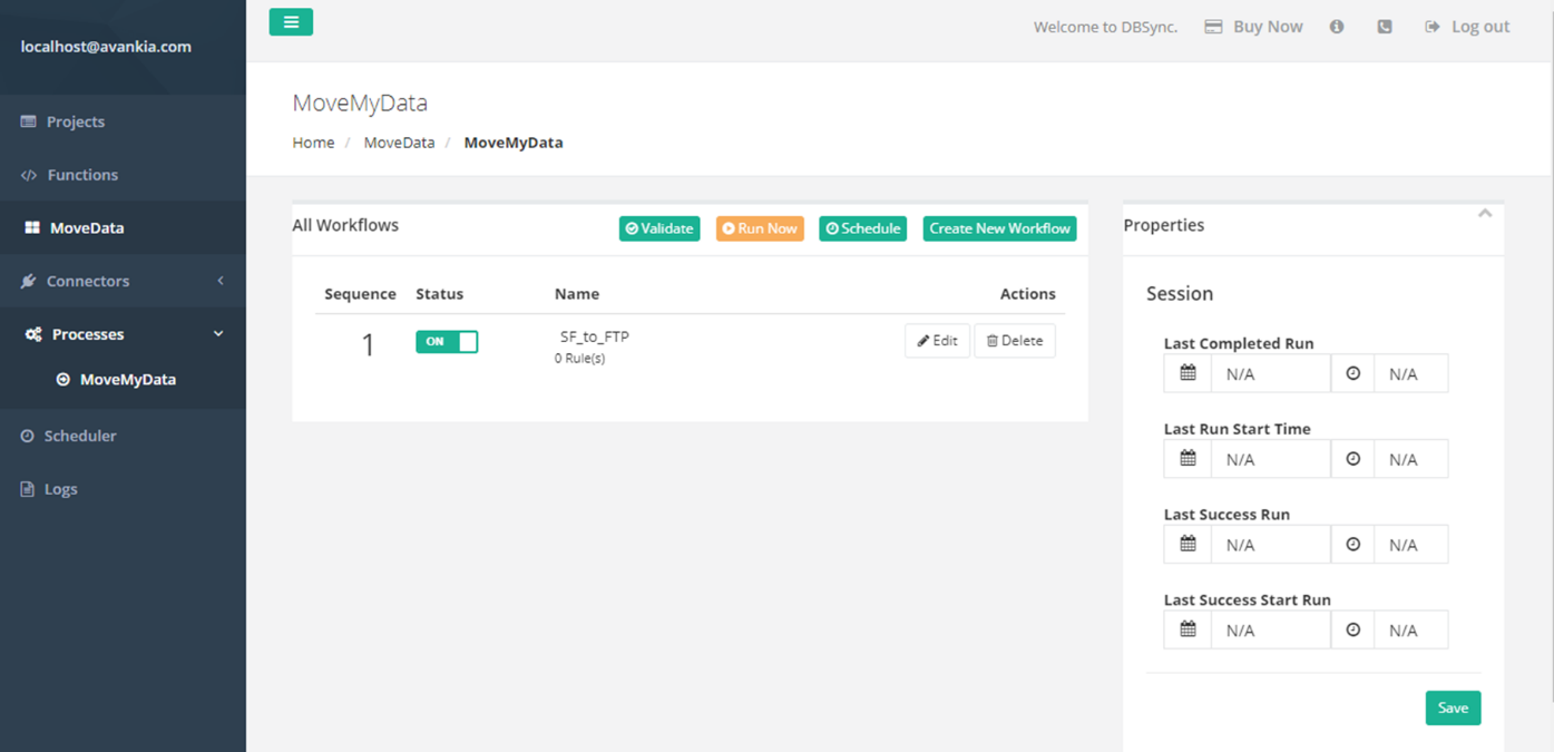 Figure 12 – Workflow information.